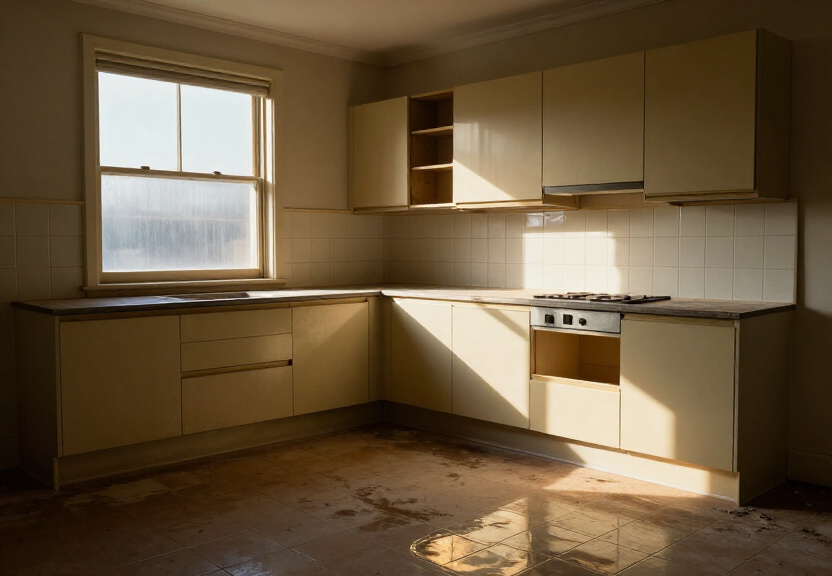 Clean and dry commercial kitchen in Loftus after restoration